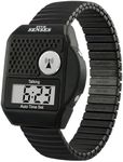 FIVE SENSES - English Atomic Talking Watch, Easy to use for Seniors Blind Men Women, Loud Talking Watch with Sound for Vision Impaired, Watches for Elderly Women, Blind People Products (Black)
