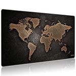 JIALONG Gaming Mouse Mat Desk Office Mouse Pad Large Size 900x400x3mm Comfortable Mousepad with Personalized Design for Laptop, Computer and PC - Retro World Map