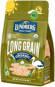 Lundberg Brown Rice, Regenerative Organic Certified Long Grain Rice –Non-Sticky, Aromatic Organic Rice Grown in California, Chip Clip Included, 32 Oz