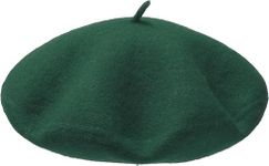 COSHAL® Womens Wool Beret Hat Women French Style Berer Hat Plain Classic Color Beret Hat Unisex Soft Warm Outdoor Vintage Artist Hat Beanie Unisex Hat (UK, Alpha, One Size, Green)