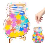 Vibbang Star Reward Jar, Stars Reward Jar and Tokens, Personalized Reward Charts for Children Behaviour, Magnetic Reward Chart for Boy Girl, Incentive Jar Positive Behavior Home School Teacher