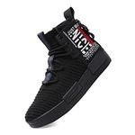 XIDISO Mens Fashion Sneaker High Top Shoes Walking Shoe for Ourdoor Indoor Casual Sports Athletic Black