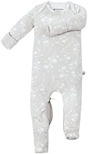GUNAMUNA Unisex Baby, Toddler Ultra-Soft Convertible Pajama, Footie Romper Sleeper with Diaper Zipper, Magnolia, 18-24 Months