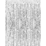 CHRORINE 1pcs 6.5ft Silver Foil Fringe Tinsel Curtain Backdrop for 16th 30th Silver Birthday Decorations Men Boys Girls Winter Christmas Decor Bachelorette Baby Shower Kids Party Decorations Supplies