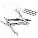 Professional Hair Extension & Beading Tool Kit Plier Set for beads (4 Piece) Micro Ring (Silver)