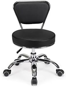 Dayton Pedicure Stool (Black) Pneumatic, Adjustable Height, Perfect for Nail Salon, Pedicure spa