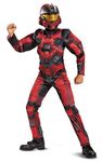 Halo Infinite Red Spartan Costume, Kids Size Video Game Inspired Character Jumpsuit, Classic Child Size Small (4-6)