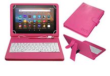 Acm USB Keyboard Case Compatible with Amazon Fire Hd 8 Plus 2020 Tablet Cover Stand Study Gaming Direct Plug & Play - Pink