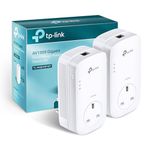 TP-Link 1-Port Gigabit Passthrough Powerline Starter Kit, Data Transfer Speed Up to 1300 Mbps, Ideal for HD Video Streaming and Online Gaming, No Configuration Required, UK Plug (TL-PA8010PKIT)