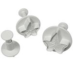 PME Ivy Leaf Plunger Cutters, Small, Medium and Large Sizes, Set of 3, White