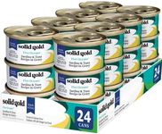 Solid Gold Wet Cat Food Shreds in Gravy - Canned Cat Food Made w/Real Tuna & Sardine - Five Oceans Grain Free 24ct/3oz Can