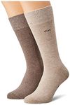 Calvin Klein Men's Sock 2 Pack, Brown Melange, 43/46 (Pack of 2)