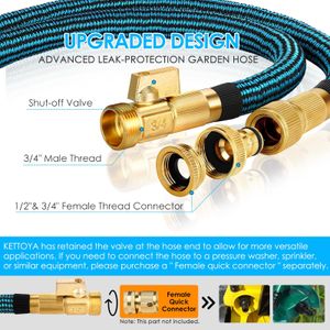 KETTOYA 200FT Expandable Garden Hose – 10-Pattern Nozzle, Leak-Proof, Heavy Duty, Kink-Free