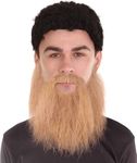 BC GOODS BY Adult Men's Extended Synthetic Beard for Costume Play, Flame-Retardant Synthetic Fiber, Mix Brown
