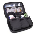 USA Gear Insulin Travel Case Organizer for Diabetic Supplies - Omnipod, Glucose Monitoring System, Syringes, Insulin Vials and Lancets - Compatible with ACCU-CHEK, Bayer Contour, TRUEtest - Black