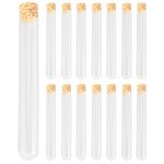 Glass Tubes Glass Test Tubes:100mm/180mm Clear Test Tubes with Cork Stoppers for Lab Spices Beads Powder Liquid Storage,15 pcs Glass Tubing