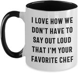 Funny Quotes Chef Gifts, Two Tone Coffee Mug for Chef Lovers, Valentine's Day Unique Gifts from Friends and Family, Gifts for Chefs