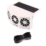 X AUTOHAUX Solar Powered Car Exhaust Fan Auto Radiator Fan Energy Saving Air Vent Radiator Air Purifiers 1.5W ABS White