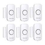 TECKNET Door Alarm Sensor, Mini Window Alarm Sensors, Door Sensor Alarm for Home Security Systems with Quick Loud 100dB Ring Alarm, Wireless Burglar Alarms for House, Shop, Office, Garage (6 PCS)