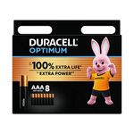 Duracell Optimum AAA Batteries (8 pack) - Alkaline Batteries 1.5V - Up To 100% Extra Life or Extra Power - Meets Demands Of Modern Devices - 100% Recyclable, 0% Plastic Packaging - LR03 MX2400