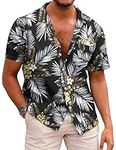 COOFANDY Men Hawaii Aloha Shirts Button Up Lightweight Beach Wear Vacation T Shirts