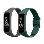 kwmobile Straps Compatible with Samsung Galaxy Fit 2 Straps - 2x Replacement Silicone Watch Bands