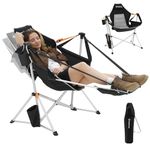 KingCamp Hammock Camping Chair with Footrest, Swinging Camping Chair Portable Folding Camp Chairs for Adults 400lbs Heavy Duty Rocker with Cup Holder Pillow for Outdoor Beach Patio Sport Lawn