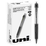 uni-ball POWER TANK Pen Ballpoint, Retractable Ball Point Pen Black Barrel Bold-1.0mm, 12 Pack, Black Ink (42070)