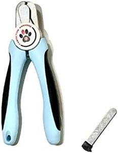 PAWFECTION PARADISE Dog Nail Clippers with Nail Filer Stainless Steel Pet Nail Clippers and Slip Resistance Trimmers for Medium and Large Dogs with Safety Guard Professional Grooming Tool for Dog Cats