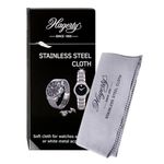 HAGERTY Stainless Steel cleaning cloth 36 x 30 cm I Impregnated 100% cotton watch polishing cloth I Stainless steel care cloth for watches jewellery and accessories stainless steel metal