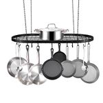 VEVOR Hanging Pot Rack, 32 inch Hanging Pot Rack Ceiling Mount, Ceiling Pot Rack with 12 S Hooks, 80 lbs Loading Weight, Ideal for Home, Restaurant, Kitchen Cookware, Utensils