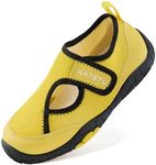 KATETU Toddler Sandals for Boys and Girls,Breathable Mesh Kids Water Sandals with Closed Toe,Lightweight Non Slip Summer Beach Shoes for Outdoor Play Yellow/Black