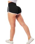 TZLDN Womens Gym Shorts for Women Ruched Butt Lifting Booty High Waist Compression Yoga Workout Cycling Shorts Black Hot Pants #2Classic - Black, M