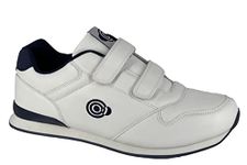 Dek Mens Axis Trainer Style Touch Fastening Lawn Bowling Shoes White/Navy 10 UK