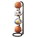 4 Tier Vertical Ball Storage Rack, Multi-Layer Ball Organiser Rack for Basketball Football Volleyball,Ball Storage Shelf,Multi-Layer Ball Organizer Rack,Ball Stand