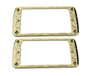 Guyker Metal Flat Humbucker Cover, Pickup Mounting Ring Set - Bridge Neck Pickups Frame Replacement Part for Electric Guitar or Precision Bass(2PCS, PR006 Gold)