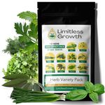 10 Herb Seeds Varieties - Indoor or Outdoor Seeds - Individually Packed Herb Seeds for Canada Gardens, Non-GMO Herb Seeds. Seeds for Your Herbal Garden | All Natural | Limitless Growth Seeds