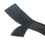 Black Sew On Hook and Loop Tape Set with Non-Adhesive Back Nylon Fabric Fastener 5cm-1m