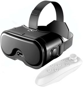 XUMIUZIY VR Headset for Phone with Bluetooth Controller, 120° FOV 3D VR Headsets with Anti-Blue Light Lenses & Adjustable Gears, 3D Virtual Reality Goggles for 5-7 Inch Phone (White)
