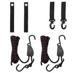 Blueshyhall Kayak Canoe Ratchet Tie Down Ropes Kit - Kayak Tie Down Straps & Boat Paddle Clip Kayak Paddle Keeper, Include Hood Loop Tie Sown Straps