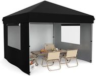 Garveelife 10x10 Pop Up Canopy Tent Outdoor Canopy with 3 Removable Sidewalls Heavy Duty Commercial Instant Tent Shelter, Black