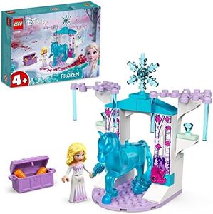 LEGO 43209 Disney Elsa y el Establo de Hielo de Nokk, Frozen Juguetes de Construcción, Mini Muñeca y Figura de Caballo para Niñas y Niños de 4 Años