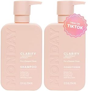 MONDAY HAIRCARE Clarify Shampoo and Conditioner Set 12oz for Oily Hair, Made with Grapefruit Extract, Coconut Oil, Shea Butter, Vitamin E and Provitamin B5