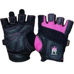 Meister Women's Fit Grip Weight Lifting Gloves w/Washable Amara Leather - Pink - Small