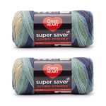 Red Heart Super Saver Jumbo Sutherland Stripe, 2 Pack 10oz/283g-Acrylic-#4 Medium-482 Yards, Knitting/Crochet