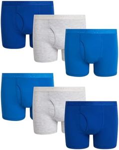 Nautica Boys Boxer Briefs - 3/6 Pack Comfort Stretch Cotton Kids Underwear Boxers for Boys with Contour Pouch (Sizes: 6-18), Size 8-10, Boundless Blue/Light Bleach Heather/Blue Hawaii- 6pk