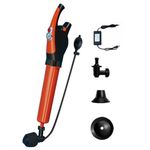 Electric Toilet Plunger Gun, Heavy Duty Toilet Clog Remover, High Pressure Air Drain Blaster Pump, Pneumatic Dredge Equipment for Clogged Bathroom Bathtub, Sink, Floor Drain orange