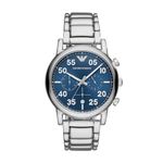 Emporio Armani Watch for Men, Chronograph Movement, 43 mm Silver Stainless Steel Case with a Stainless Steel Strap, AR11132