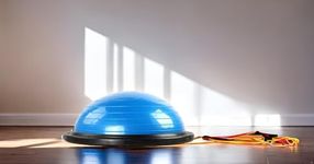 ACUWORLD Half Balance Ball for Exercise with Resistance Bands and Foot Pump, Inflatable Yoga Bosu Ball for Home Gym Workouts (multi., Big - 58)