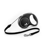 Flexi Black Design Cord Black Medium 5m Retractable Dog Leash/Lead for dogs up to 20kgs/44lbs